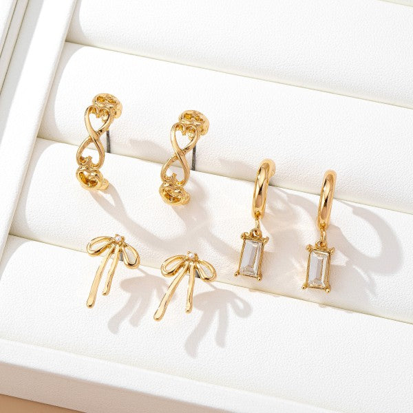 Whimsical earring trio